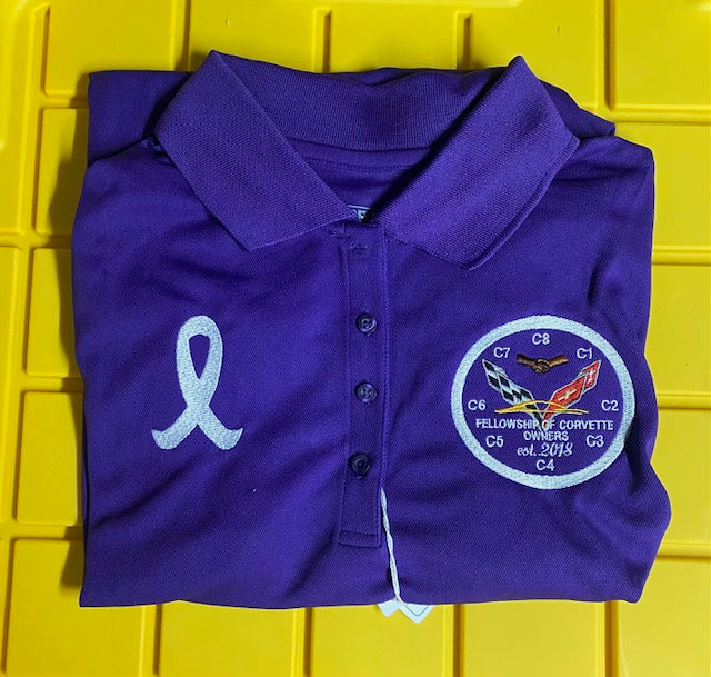 Polo Shirt - Short Sleeve w/Cancer Awareness Symbol (3 Colors)